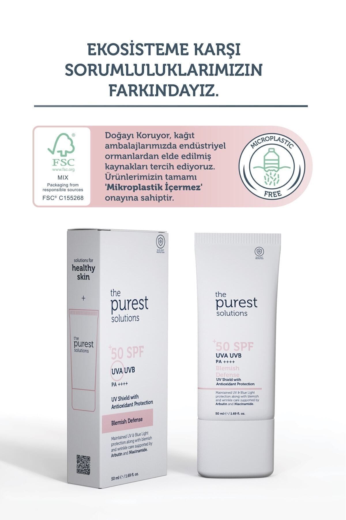 The Purest Solutions Blemish Defense Antioksidan Destekli Lekeli Ciltler İçin Güneş Kremi SPF50+ 50