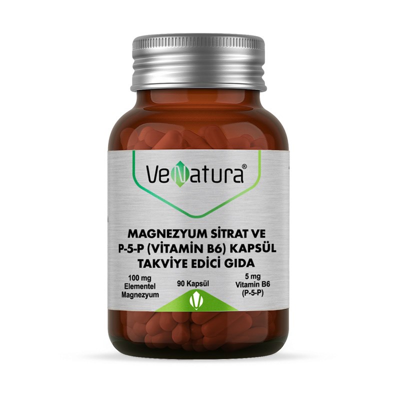 Venatura Magnezyum Sitrat ve P-5-P Vitamin B6 90 Kapsül
