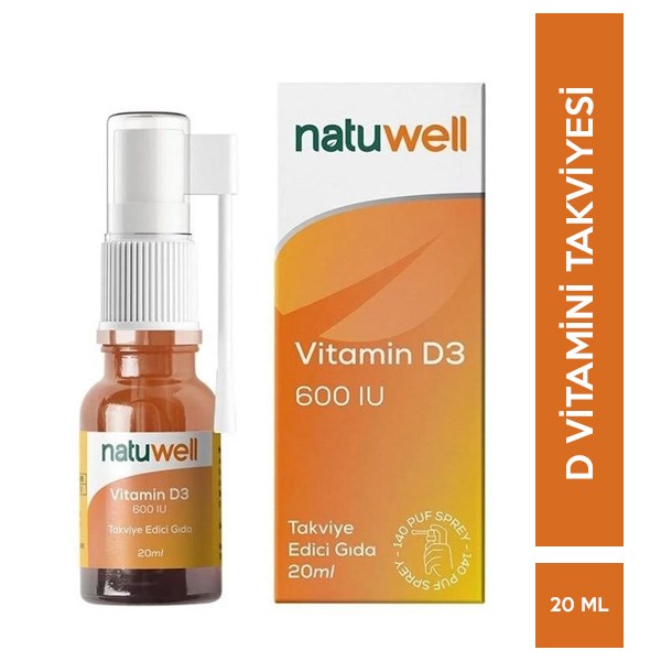 Natuwell Vitamin D3 600IU Sprey 20 ml