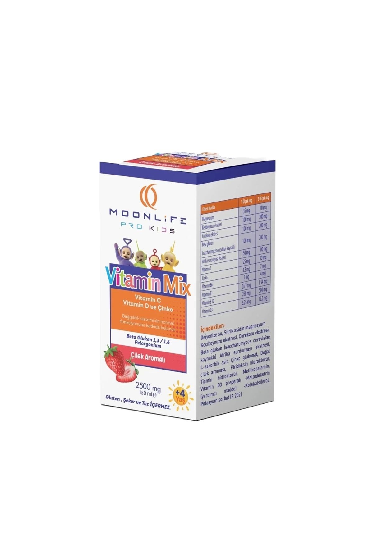 Moon Life Vitamin C ve D Çinko Beta Glukan Çilek Aromalı 150 ml