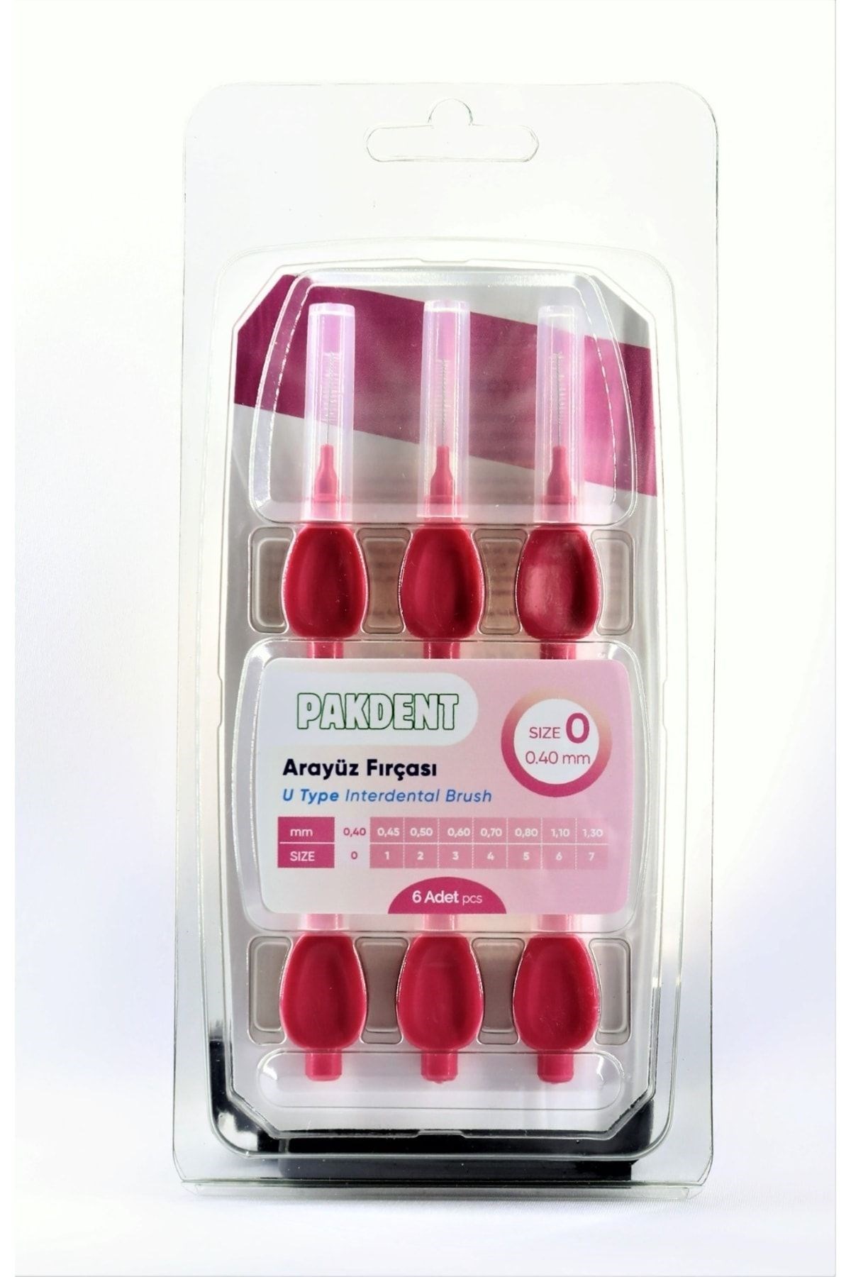 Pakdent Arayüz Fırçası 0,4 mm 6’lı - Pembe