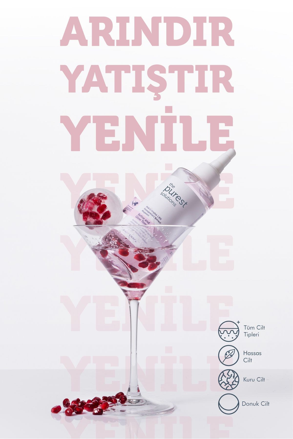 The Purest Solutions Hassas Ciltler İçin Arındırıcı ve Aydınlatıcı PHA Pembe Tonik