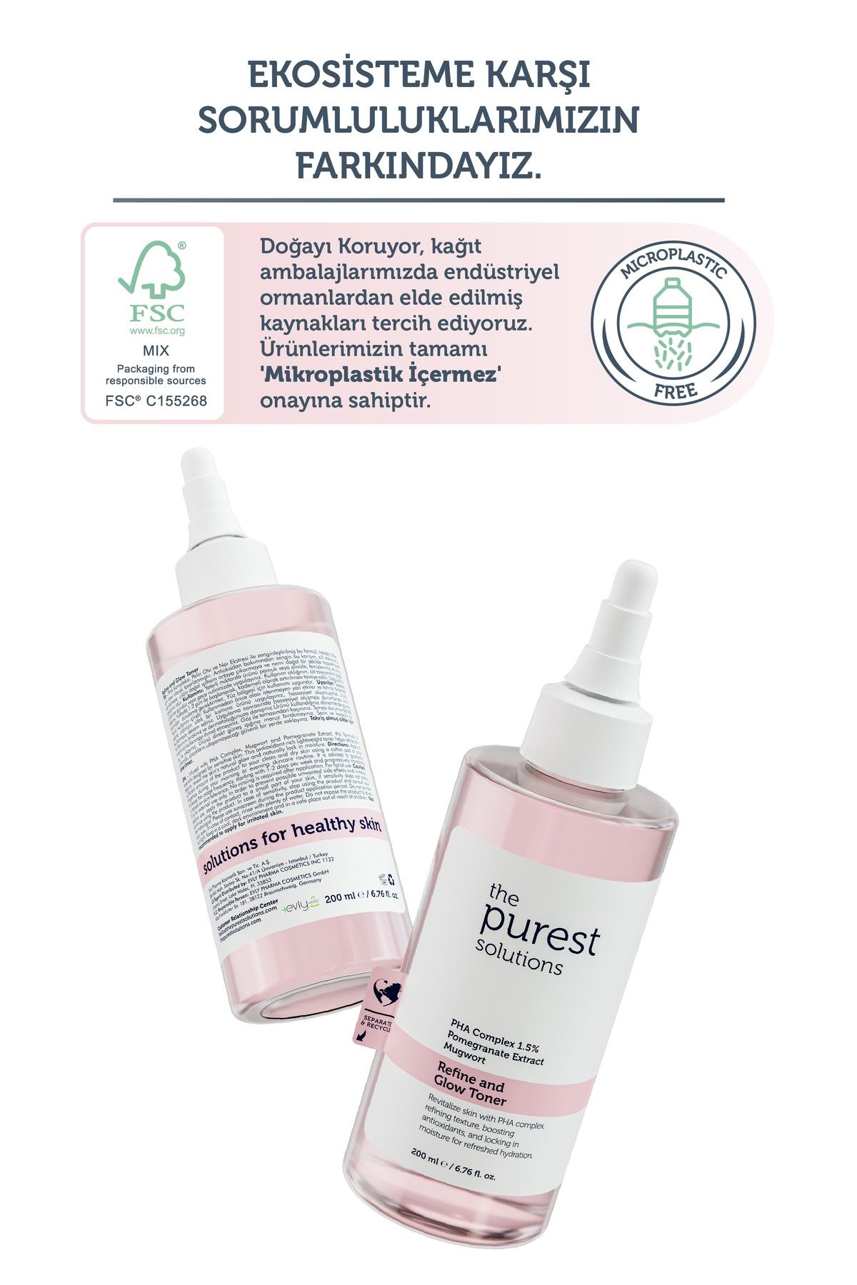 The Purest Solutions Hassas Ciltler İçin Arındırıcı ve Aydınlatıcı PHA Pembe Tonik