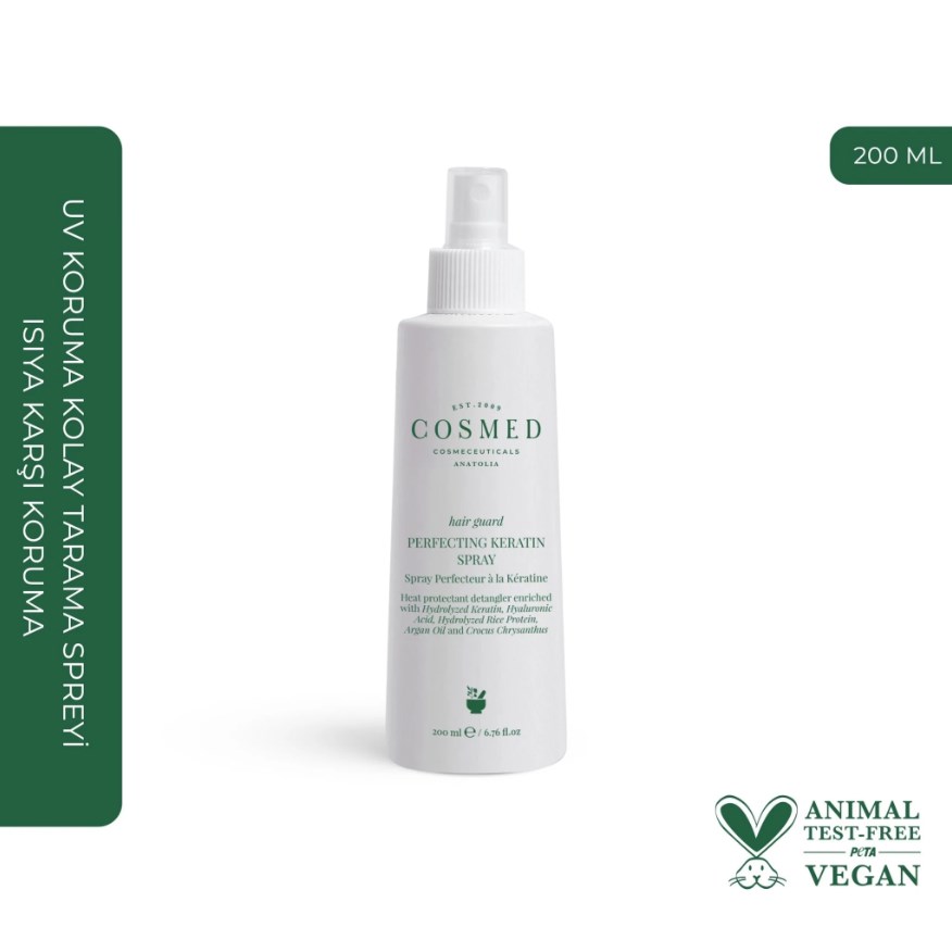 Cosmed Hair Guard Perfecting Keratin Spray-UV Koruma Kolay Tarama Spreyi - Isıya Karşı Koruma 200 ml