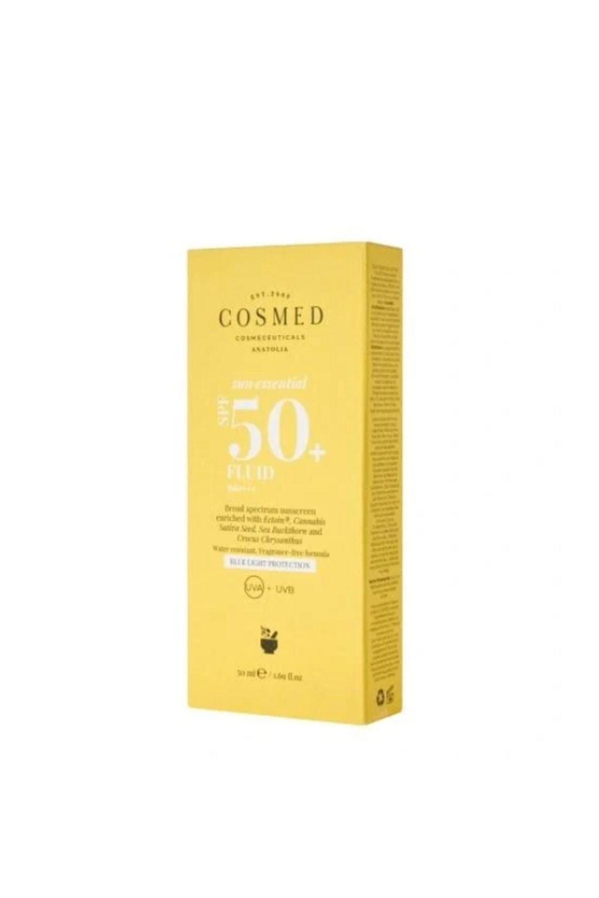 Cosmed Sun Essential Fluid SPF50 Tüm Cilt Tipleri için Yüz Güneş Kremi Yeni Nesil Filtreler 50 ml
