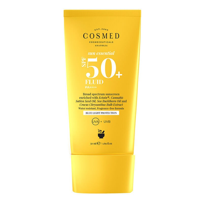 Cosmed Sun Essential Fluid SPF50 Tüm Cilt Tipleri için Yüz Güneş Kremi Yeni Nesil Filtreler 50 ml