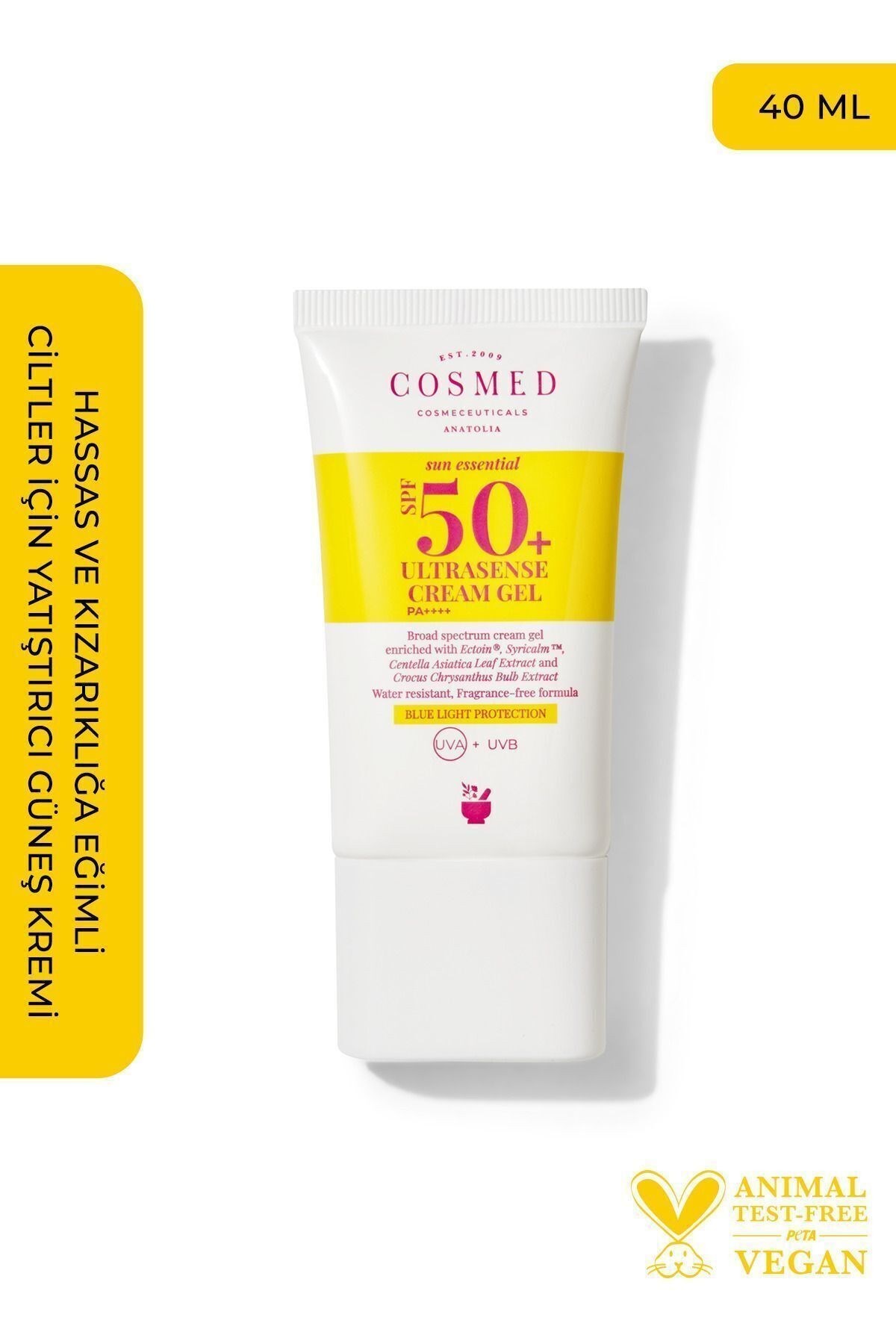 Cosmed Sun Essential Ultrasense Cream Gel Hassas ve Kızarıklığa Eğilimli Ciltler İçin Yatıştırıcı Sa