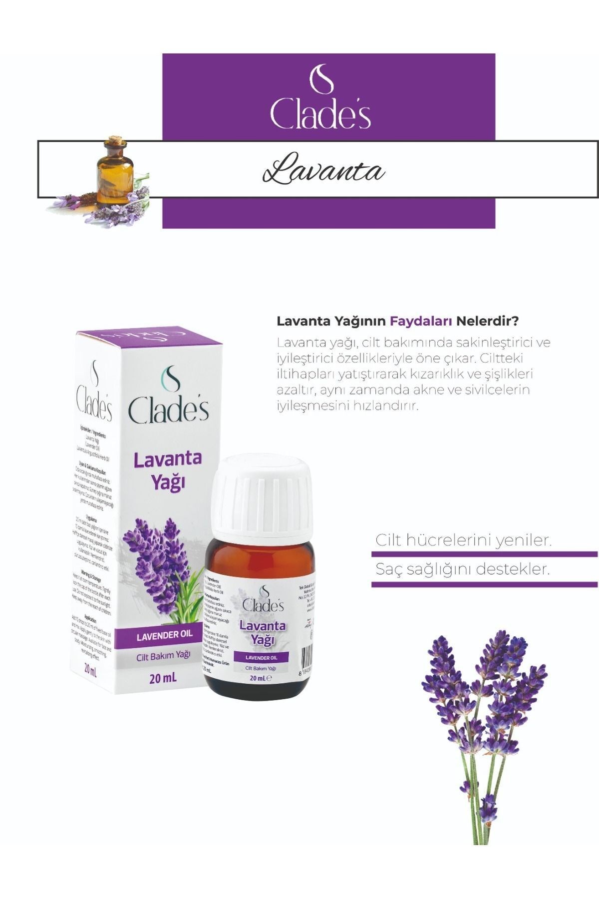 Clade’s Lavanta Yağı 20 ml