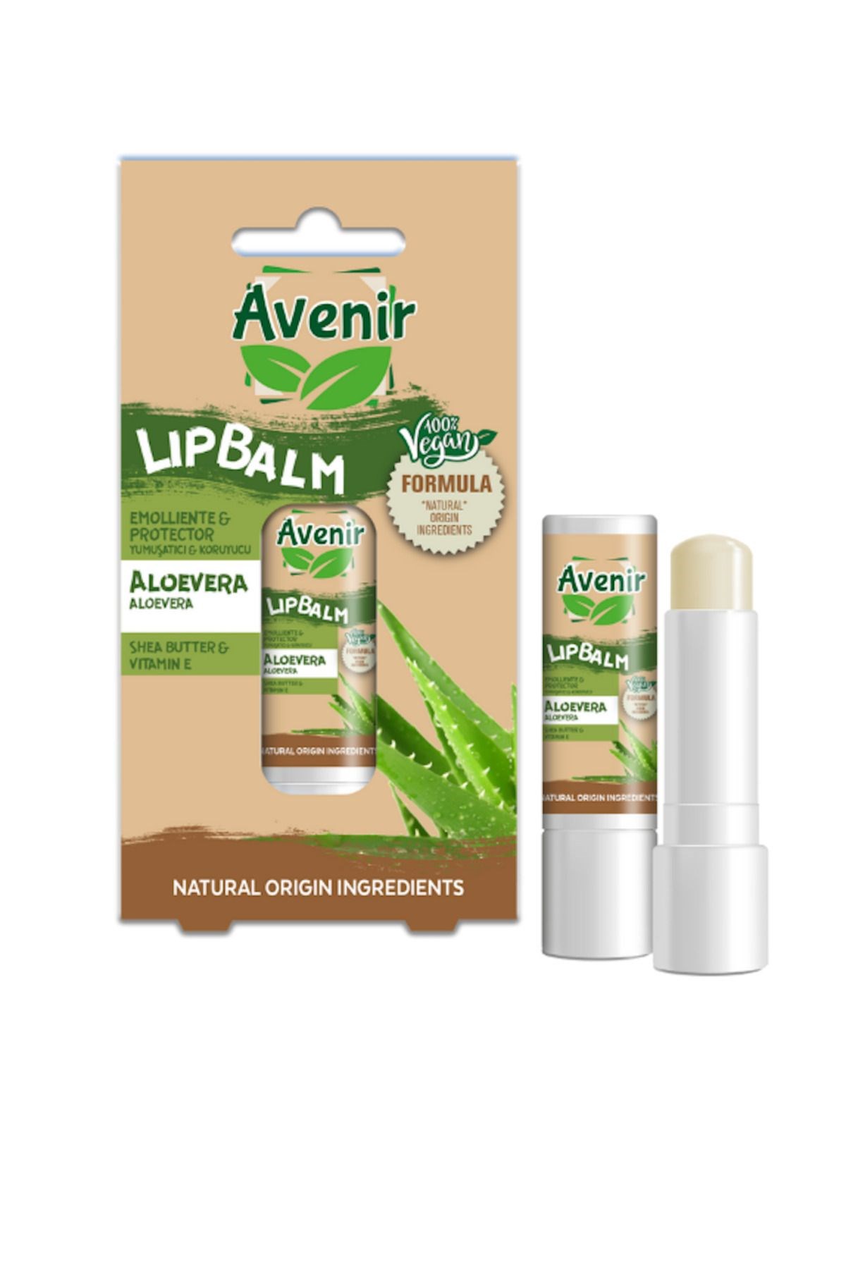 Avenir Stick Lip Balm Vegan Aloe Vera