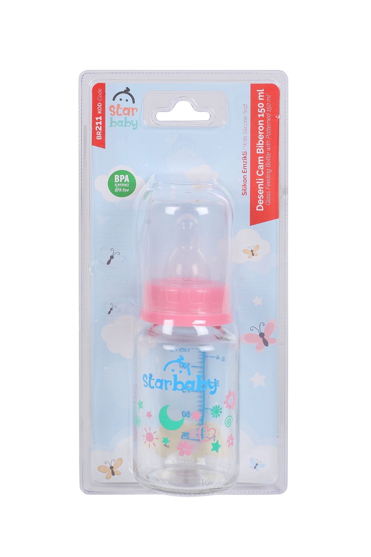 Star Baby Cam Desenli Biberon 150 ml