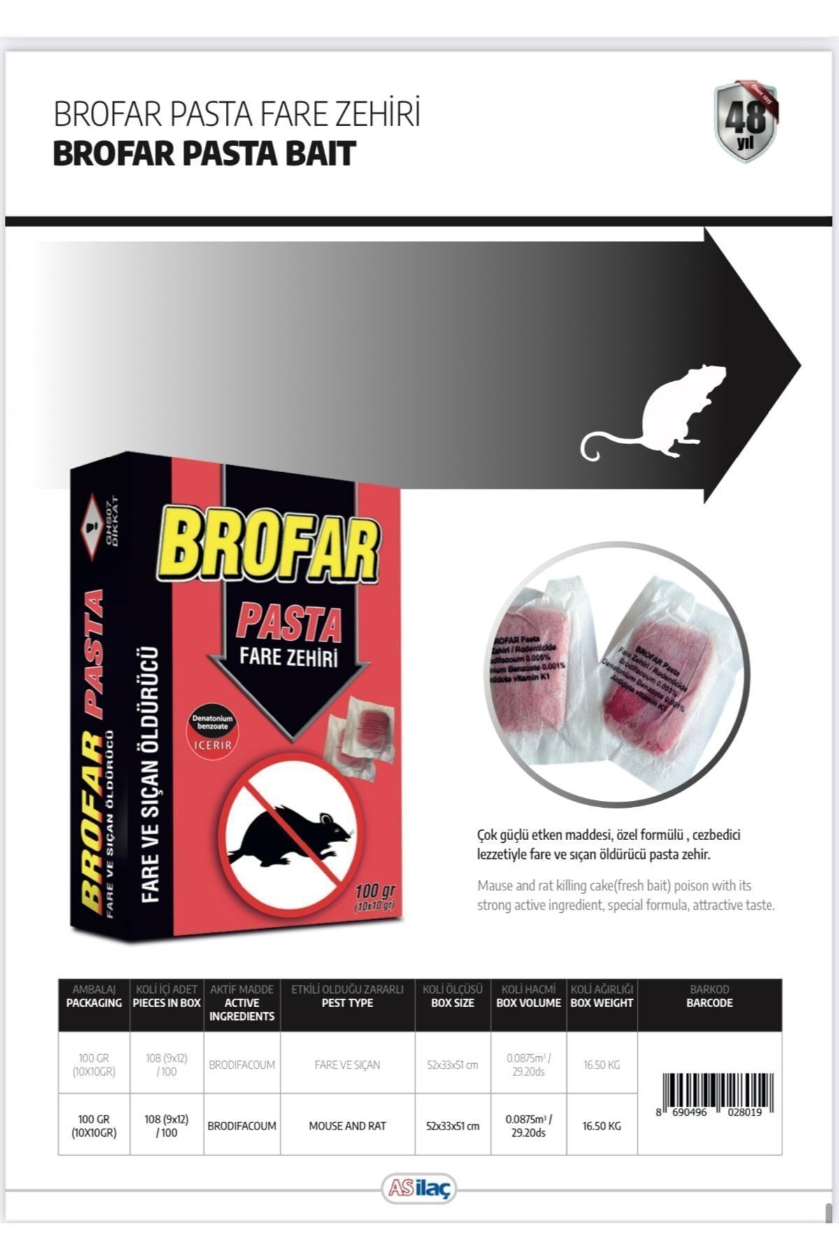Brofar Pasta Fare Zehiri 100gr (10x10gr)