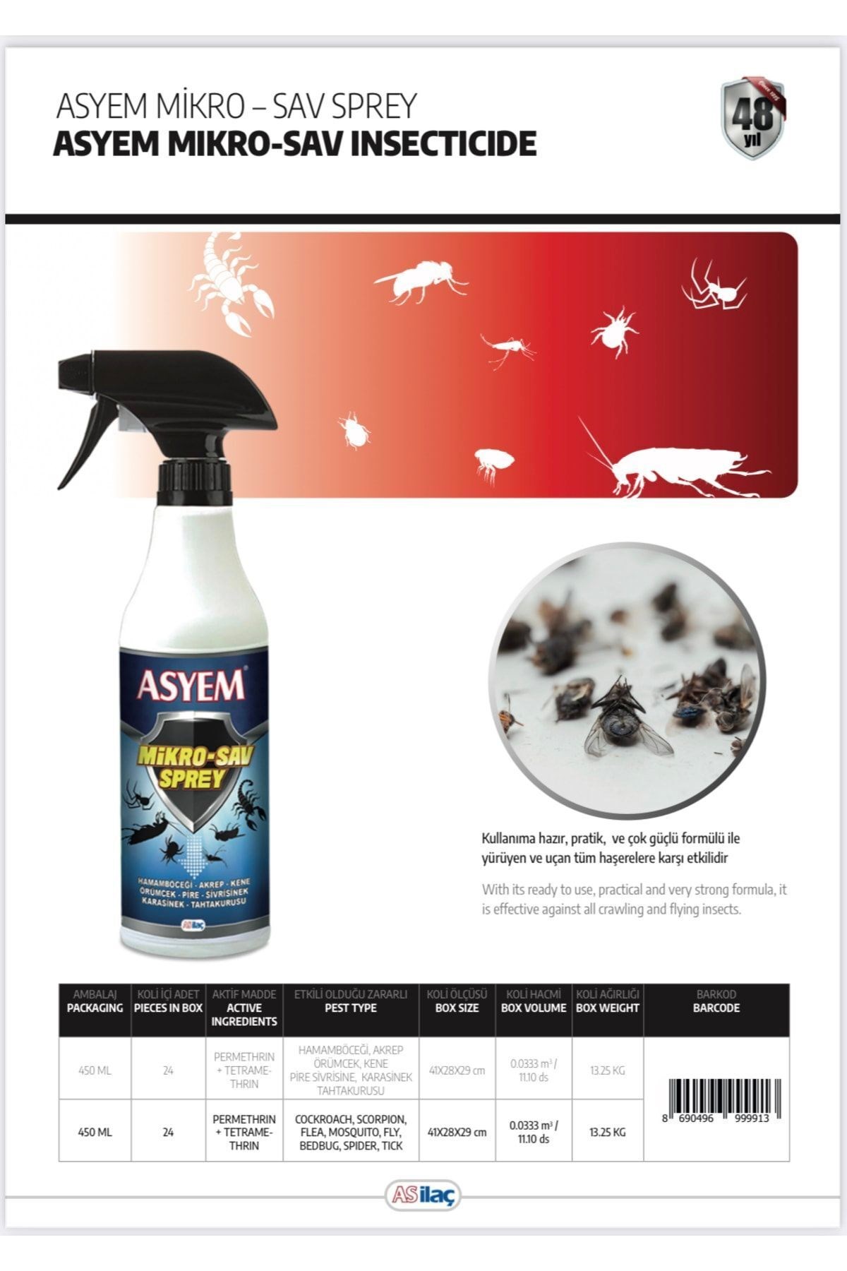 Asyem Mikro-Sav Böcek Spreyi 450 ml