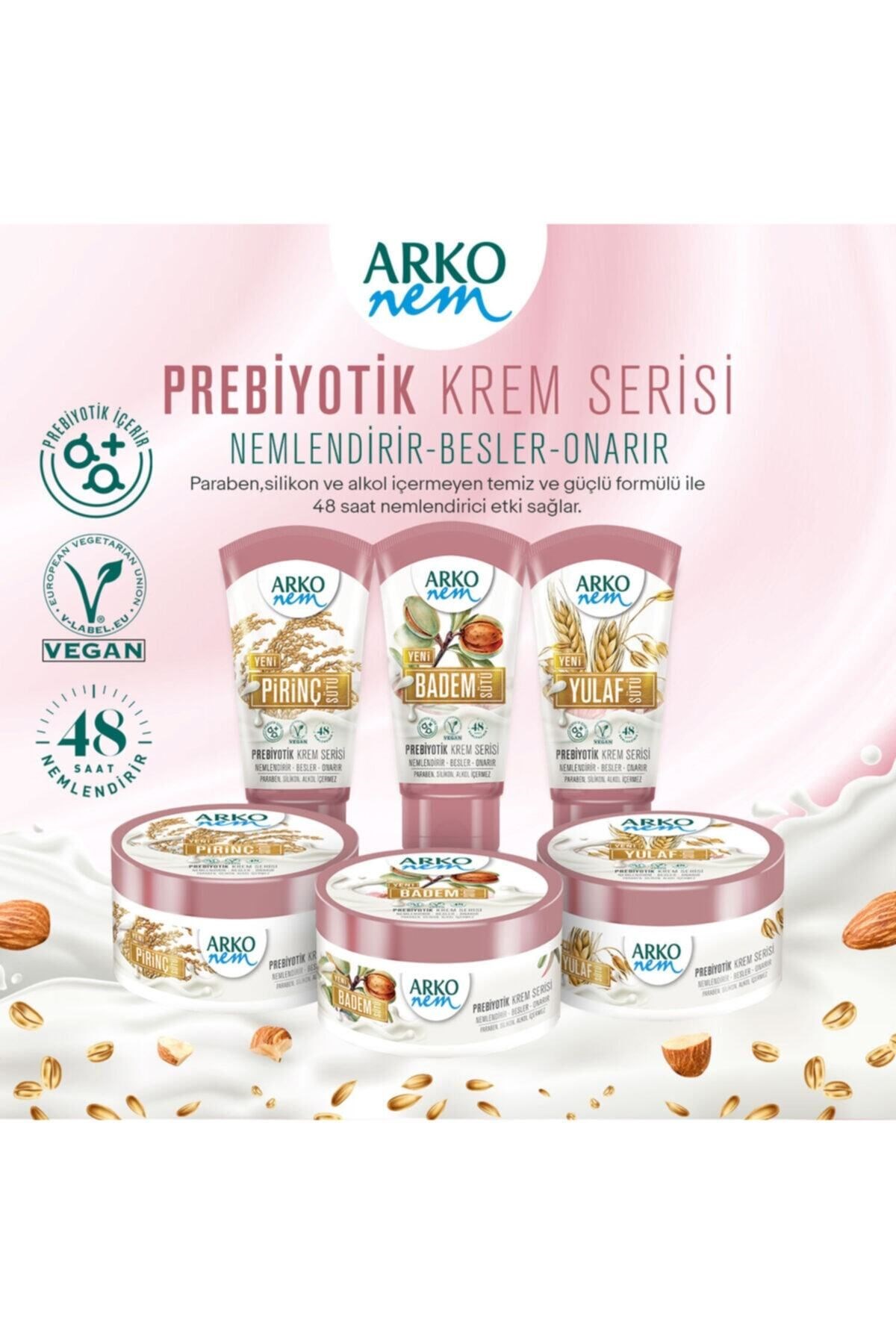 Arko Nem Prebiyotik Krem Serisi Pirinç Sütü 60 ml