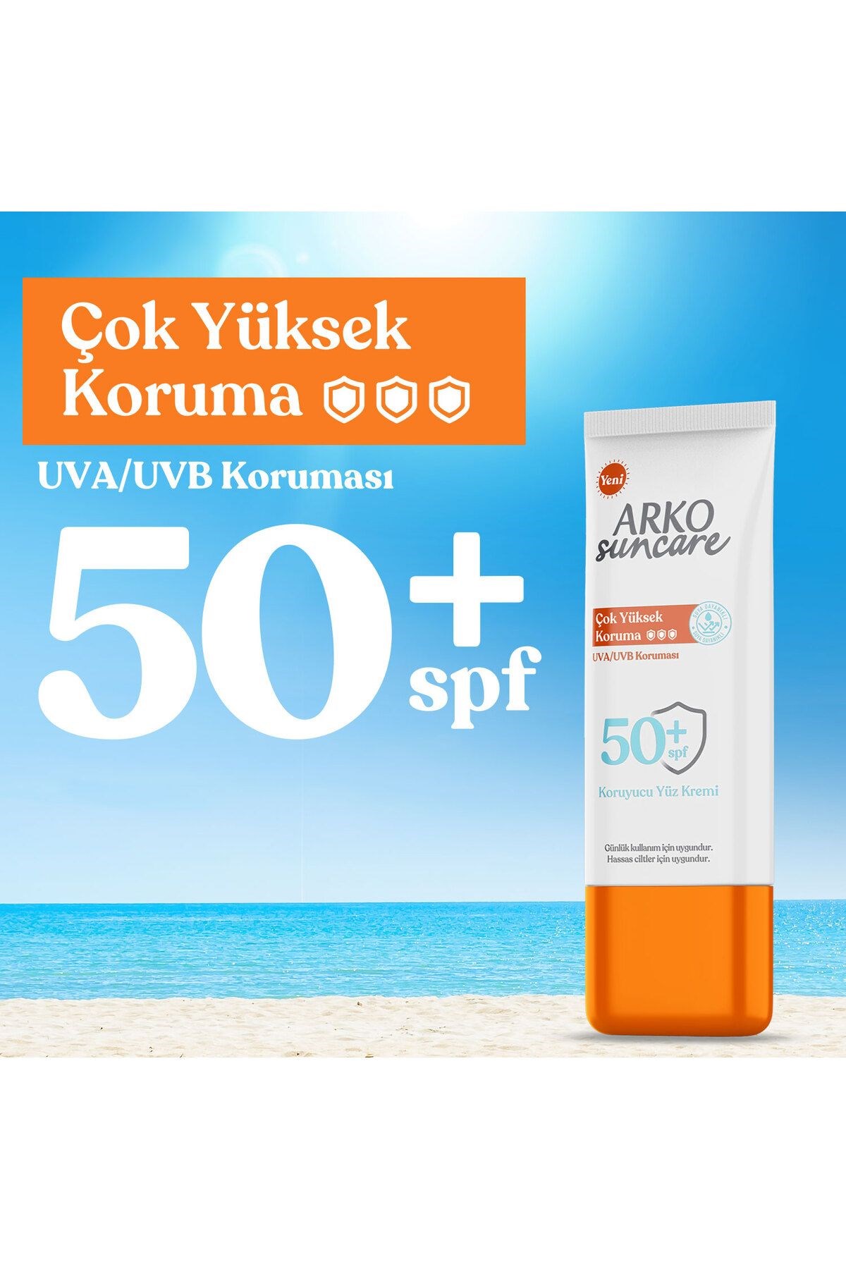 Arko Suncare Çok Yüksek Koruma SPF50+ Kouyucu Yüz Kremi 50 ml