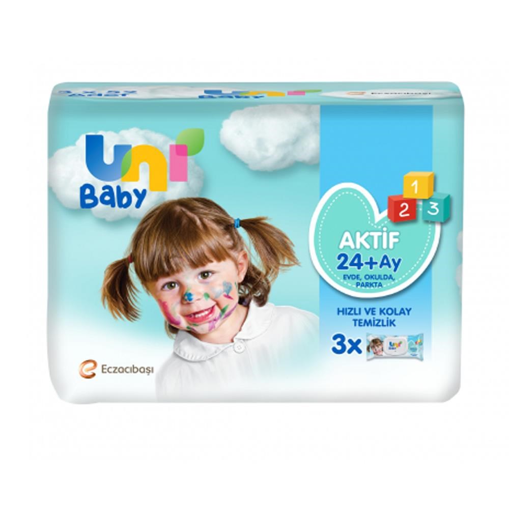 Uni Baby Uni Baby Aktif Islak Mendil Aktif Simple 52 Yaprak - 3 Adet