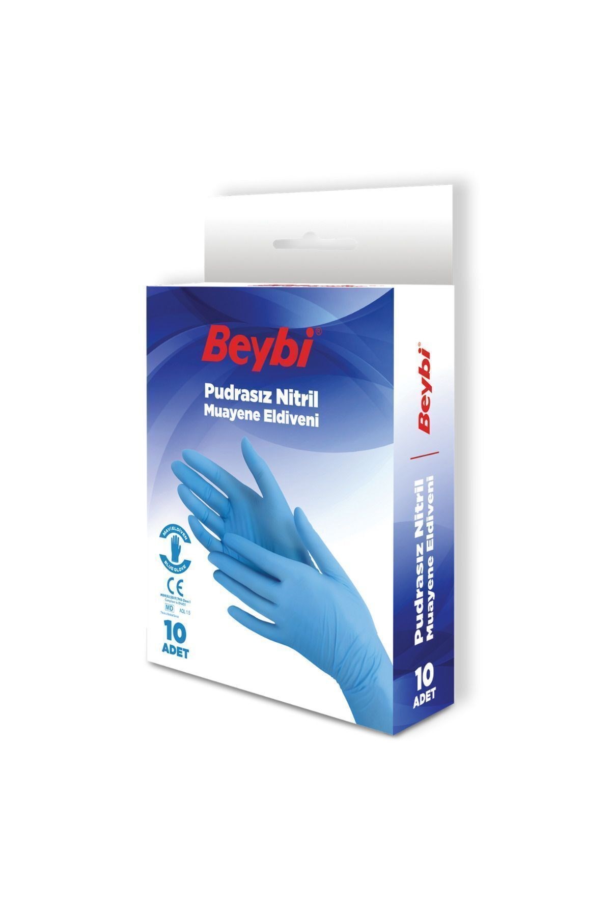 Beybi Nitril Mavi Pudrasız Eldiven 10’lu
