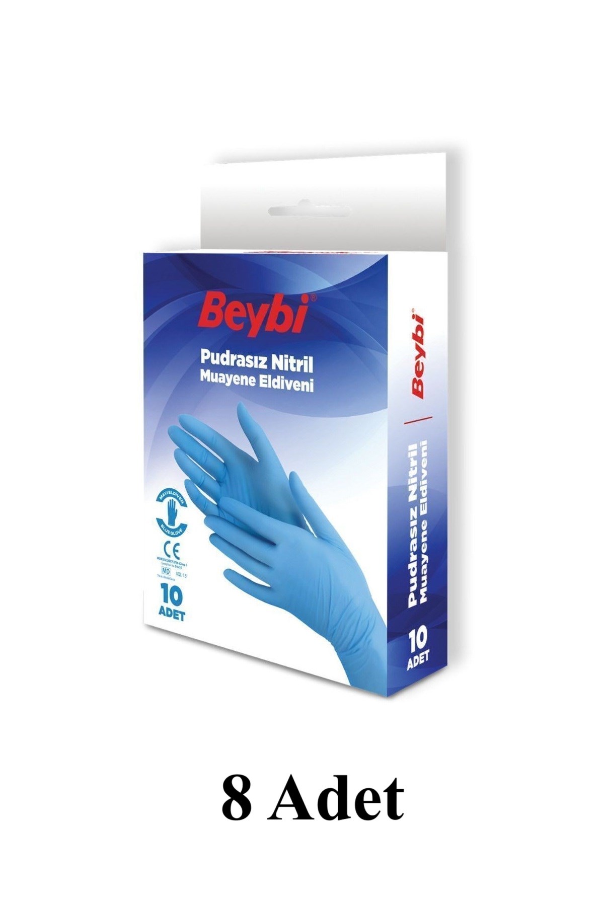 Beybi Nitril Mavi Pudrasız Eldiven 10’lu