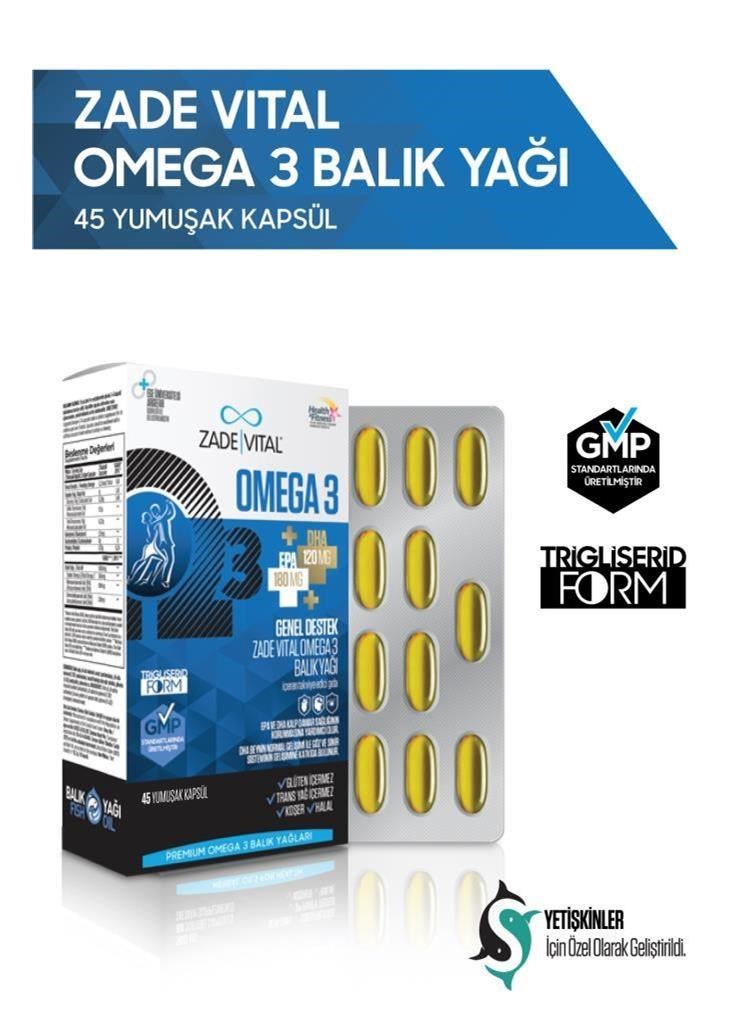 Zade Vital Zade Vital Omega 3 Balık Yağı Premium 45 Kapsül