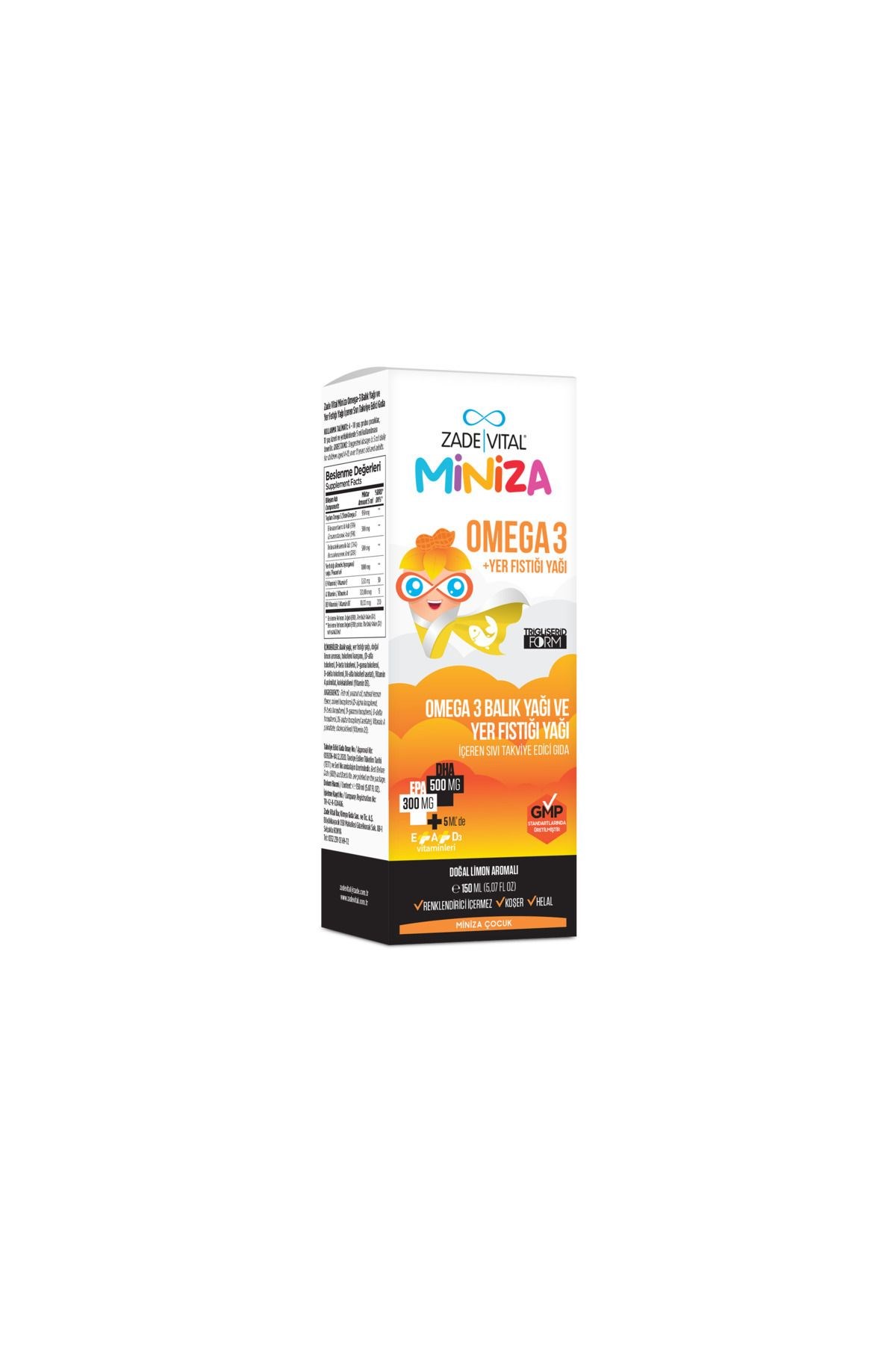 Zade Vital Miniza Omega-3 ve Yer Fıstığı Şurubu 150 ml