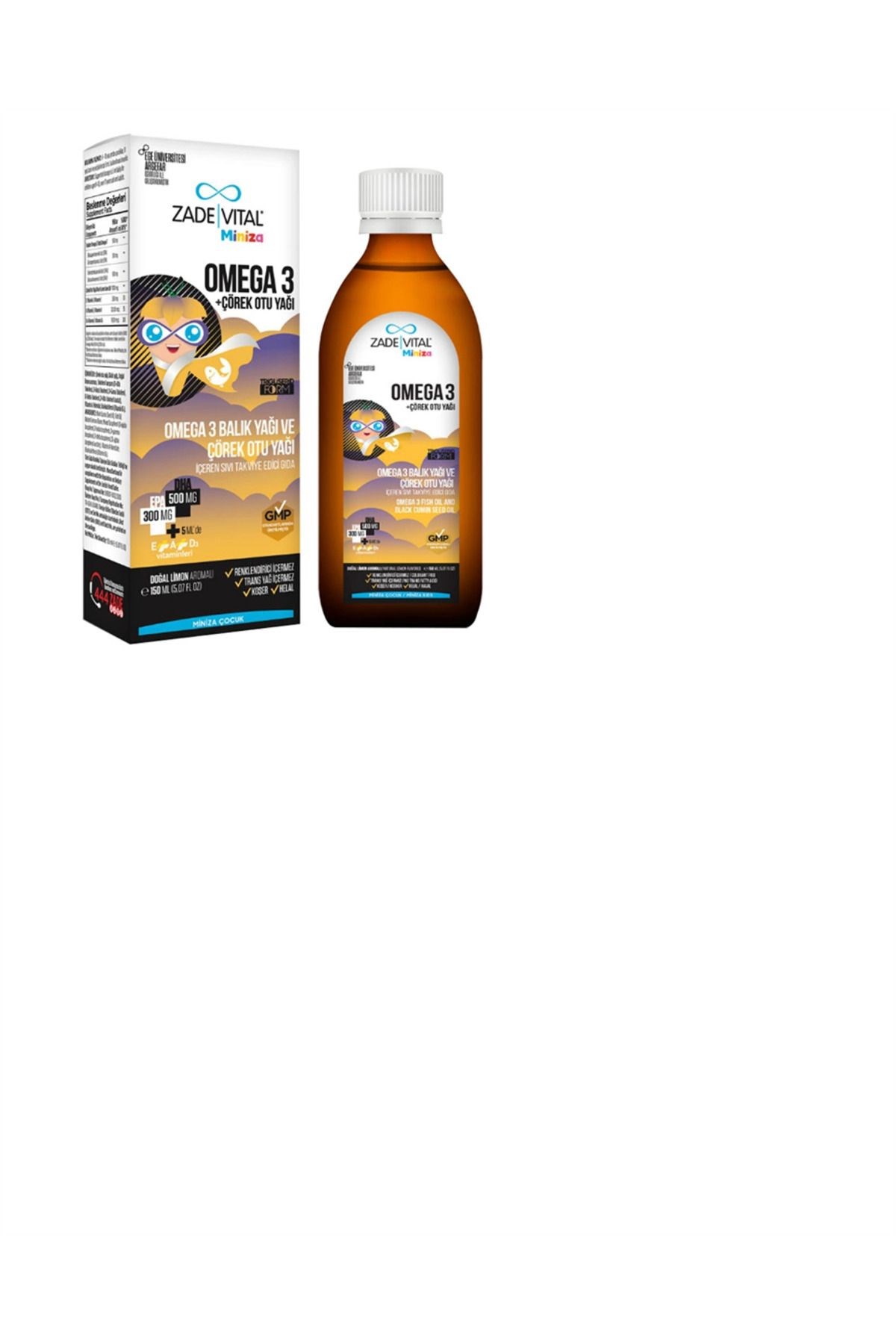 Zade Vital Miniza Omega-3 ve Çörek otu 150 ml