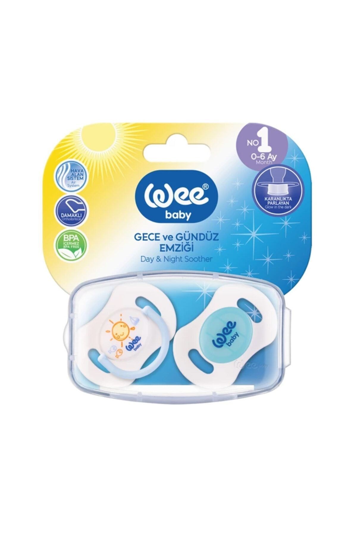 Wee Baby 152 Gece ve Gündüz Emziği No: 1 2’li - Mavi