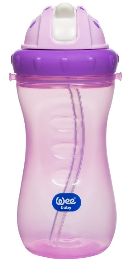Wee Baby 761 Pipetli Bardak Renkli 350 ml - Mor