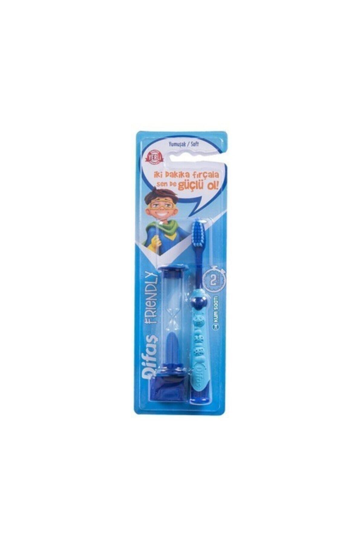 Difaş Friendly Mavi Kum Saatli Çocuk Diş Fırçası - Yumuşak Kıllar