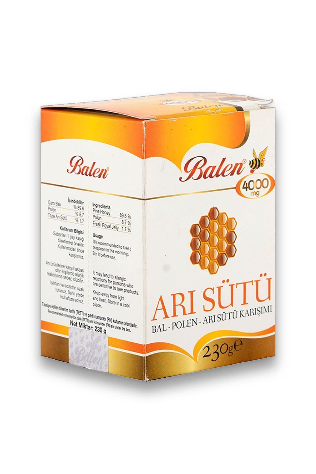 Balen Arı Sütü Bal Polen 4000 mg 230 gr