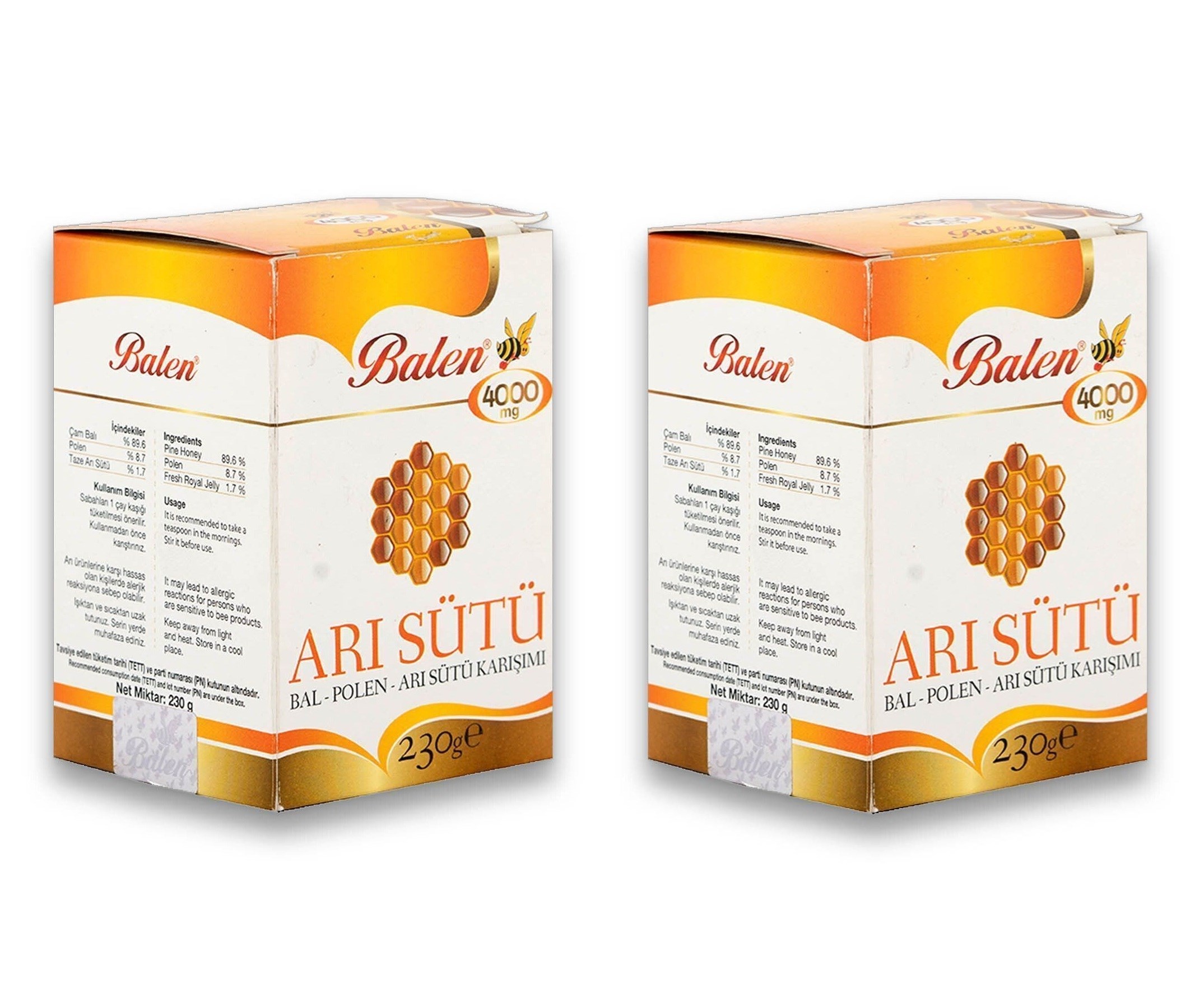 Balen Arı Sütü Bal Polen 4000 mg 230 gr