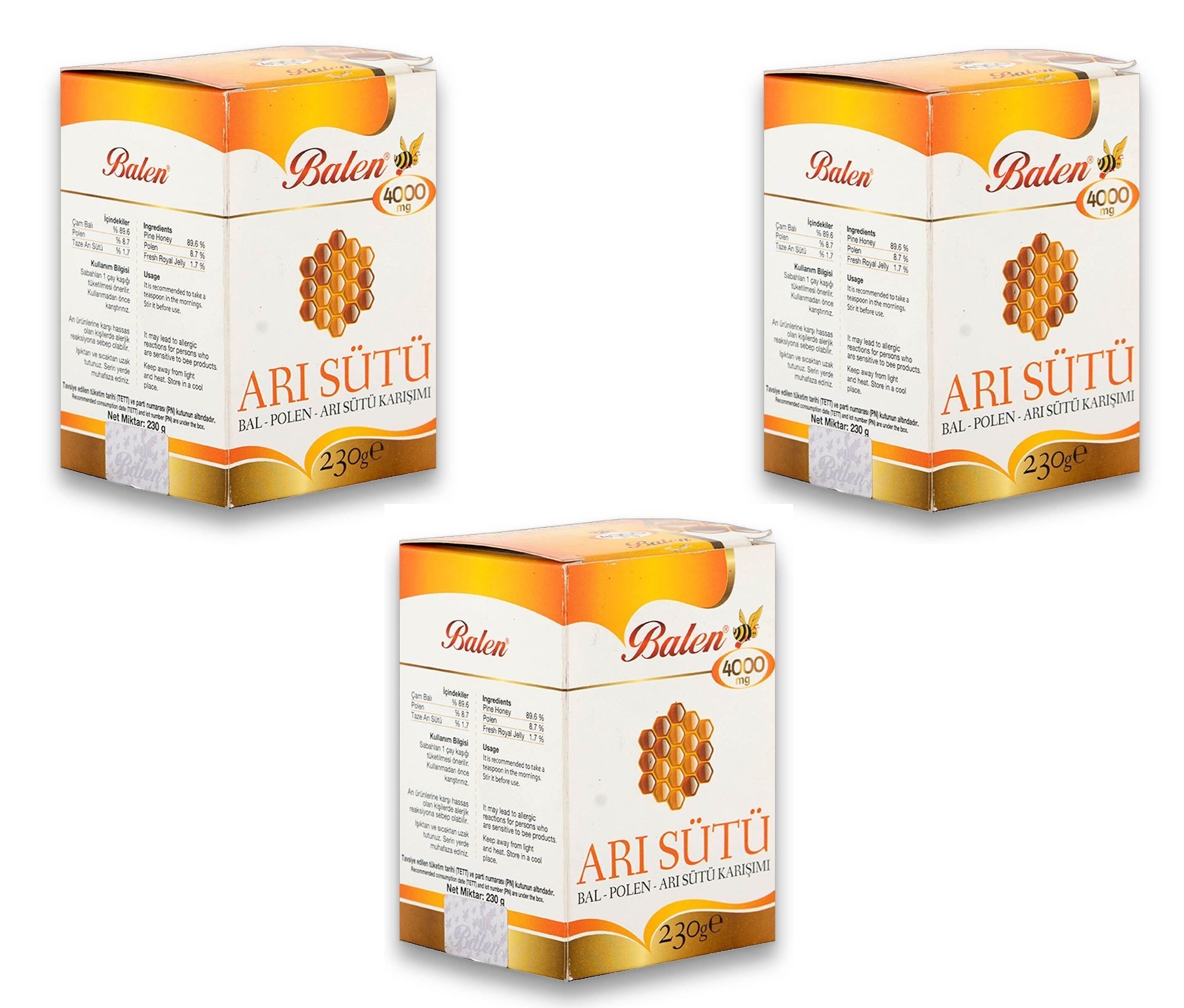 Balen Arı Sütü Bal Polen 4000 mg 230 gr