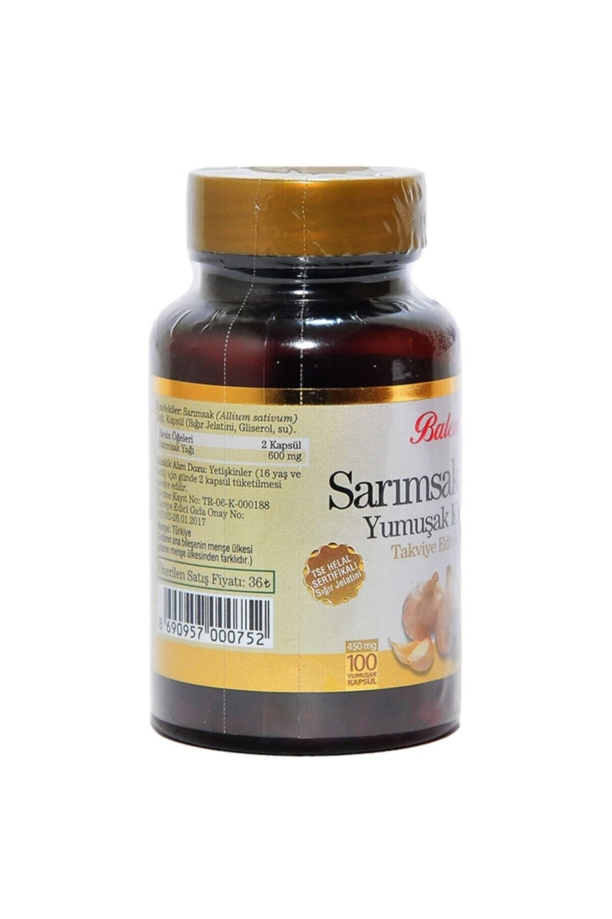 Balen Sarımsak Yağı Yumuşak 450 mg 100 Kapsül