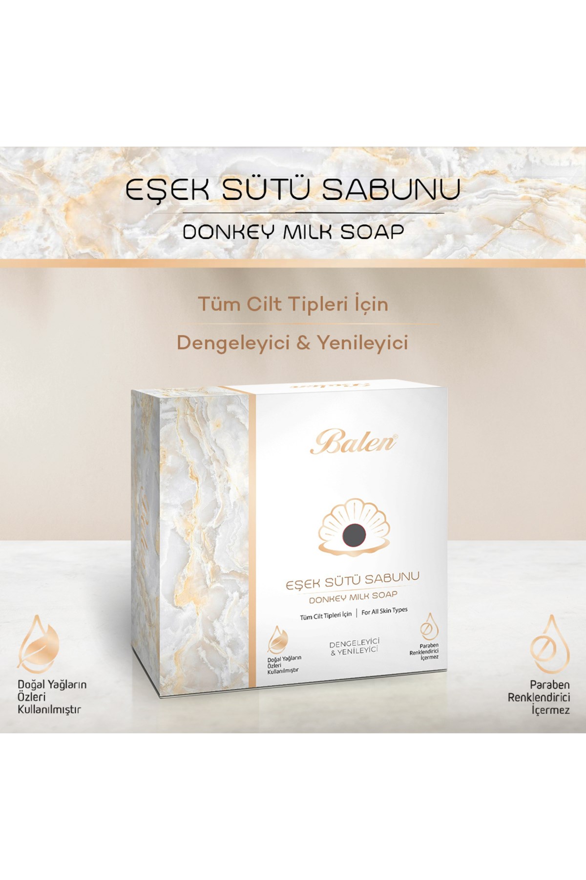 Balen’s Beeauty Eşek Sütü Sabunu Dengeleyici ve Yenileyici 125 gr
