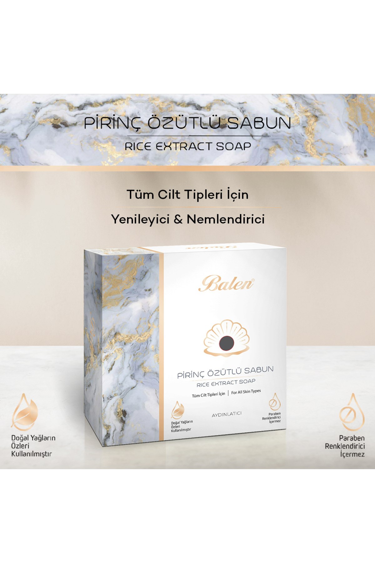 Balen’s Beeauty Pirinç Sabunu Aydınlatıcı ve Arındırıcı 125 Gr