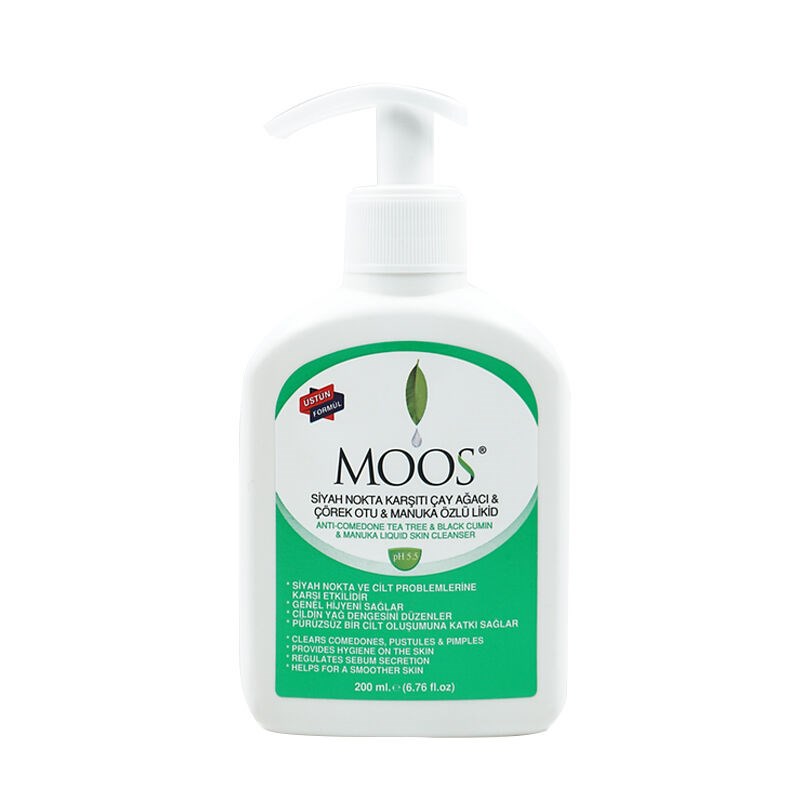 Moos Siyah Nokta Karşıtı Çay Ağacı Çörek Otu Manuka Özlü Likid 200 ml