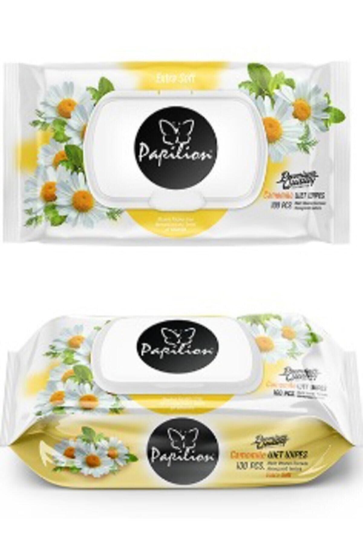 Papilon Papatya Kokulu Kapaklı Islak Mendil 100’lü
