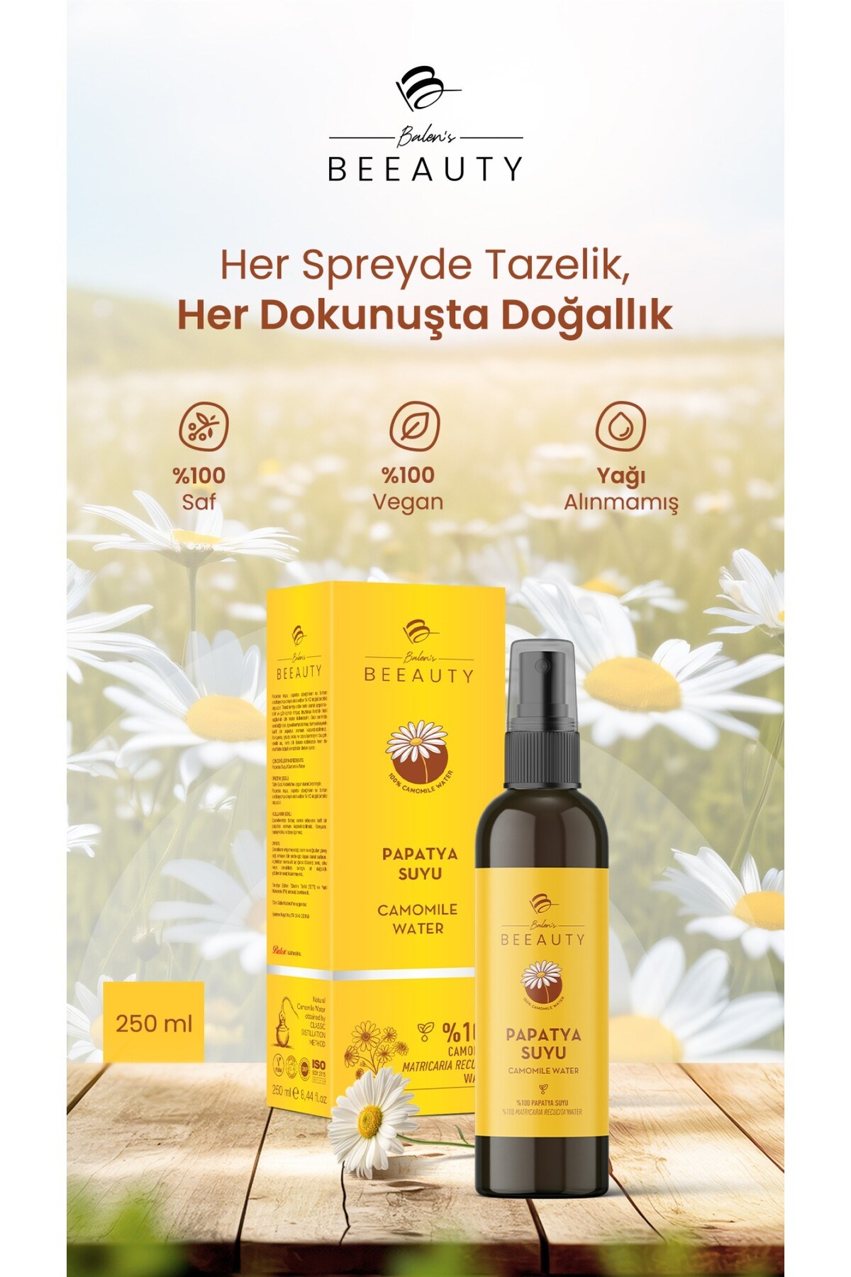 Balen’s Beeauty Saf Papatya Hidrosolü 250 Ml