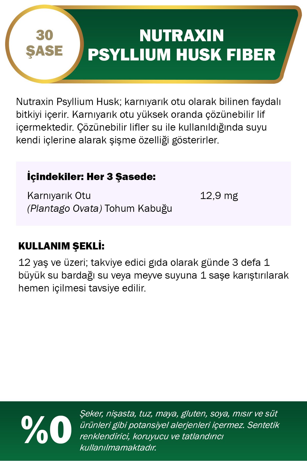 Nutraxin Psyllium Husk 5 gr x 30