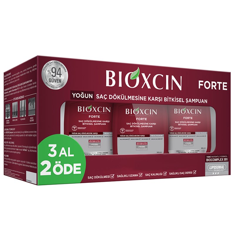Bioxcin Forte Yoğun Saç Dökülmesine Karşı Bitkisel Şampuan 300 ml - 3 Al 2 Öde