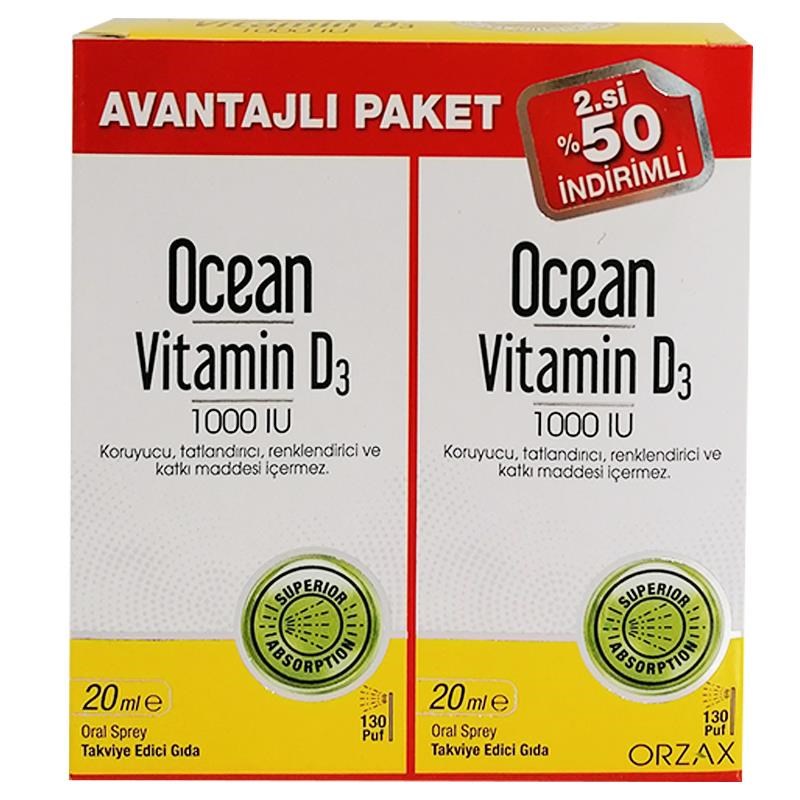 Ocean Vitamin D3 1000 IU Sprey 20 ml - 2.si %50 İn