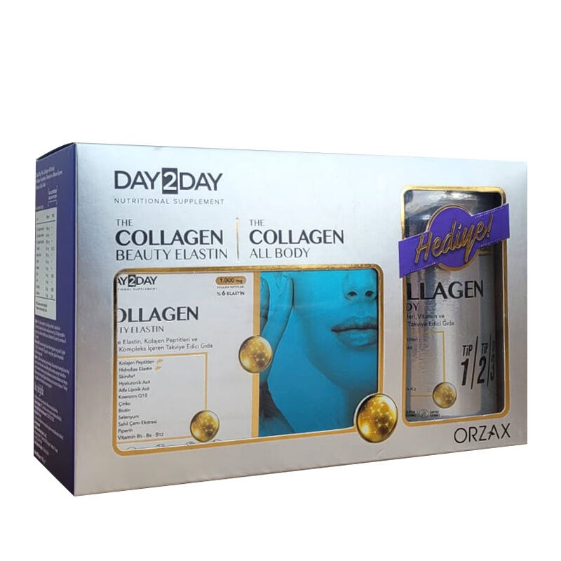 Day2Day Collagen Beauty Elastin 30 Tablet + Day2Day Collagen All Body 100 gr Hediye