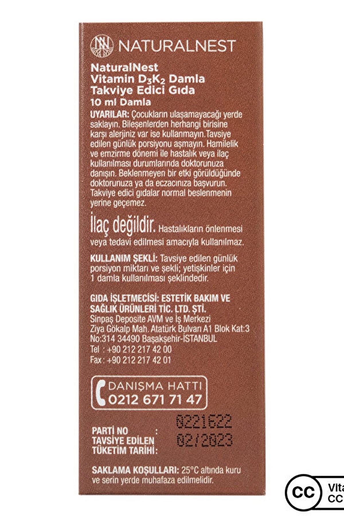 Naturalnest Naturalnest Vitamin D3k2 Damla 10 ml