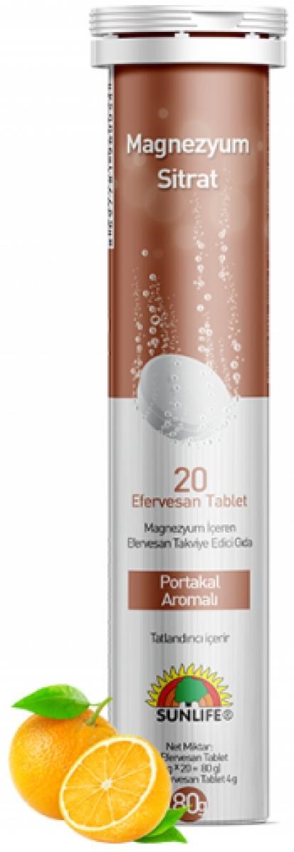 Sunlife Magnezyum Sitrat 20 Efervesan Tablet