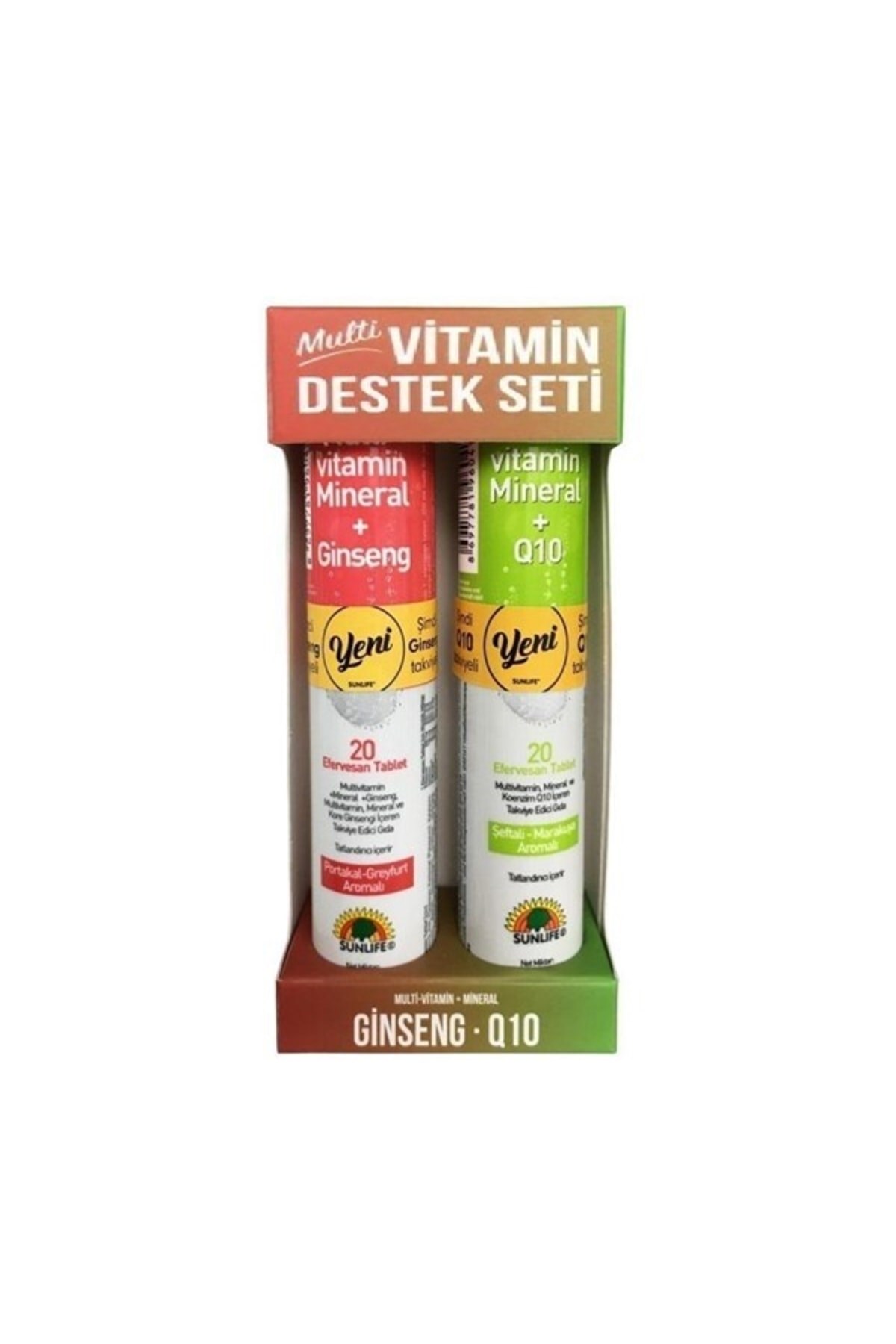Multivitamin Destek Seti ( Multivitamin-mineral + Ginseng & Multivitamin-mineral + Q10 )