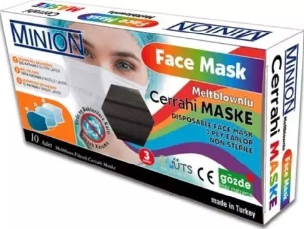 Minion Maske Meltblownlu Beyaz Mn1655 10’lu