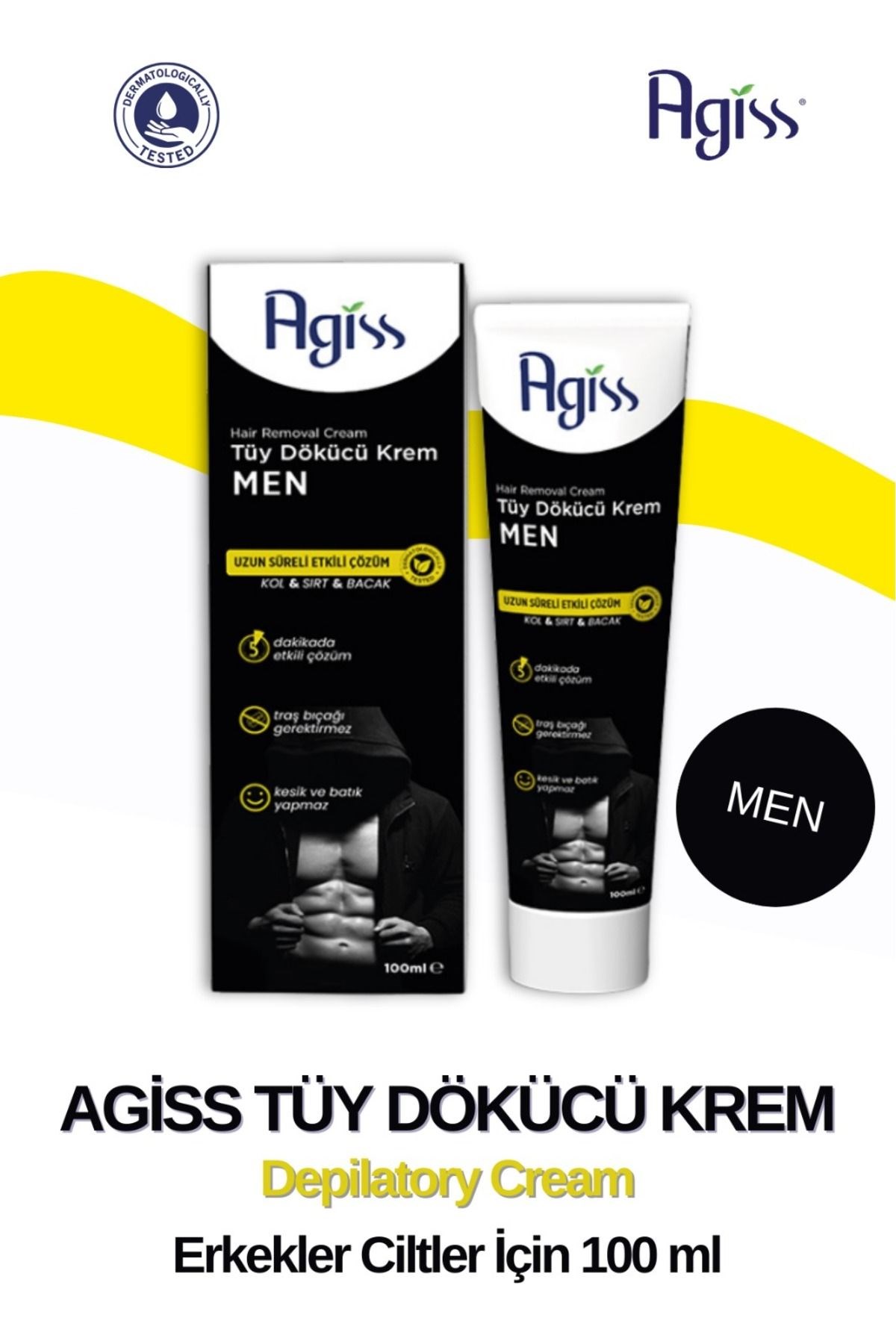 Agiss Tüy Dökücü Krem Erkekler İçin 100 ml