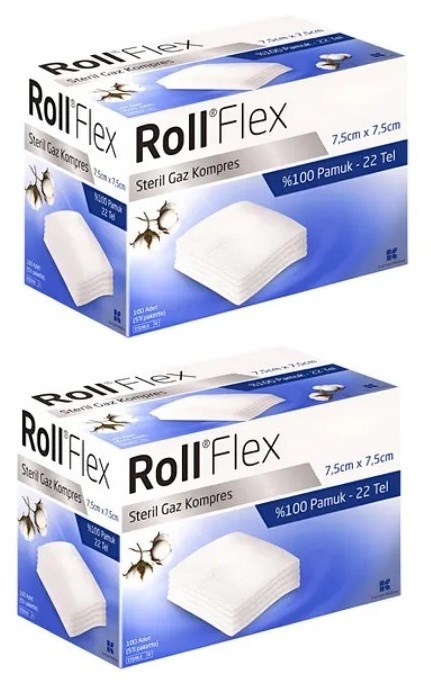 Roll Flex Steril Gaz Kompres 7,5cm x 7,5cm 100’lü
