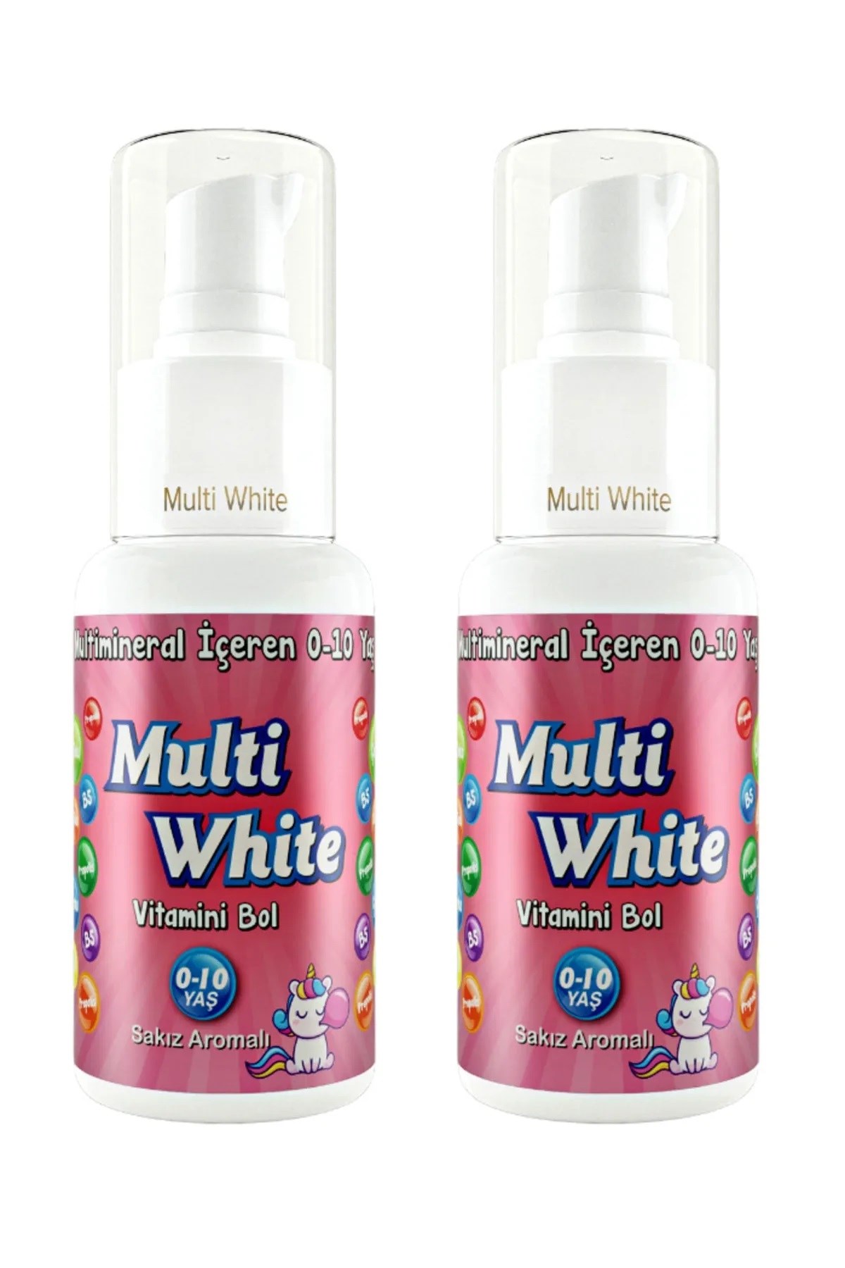 Multi White Multivitamin Multimineral Natural Sakız Aromalı 0-10 Yaş Çocuk Diş Macunu 50 ml