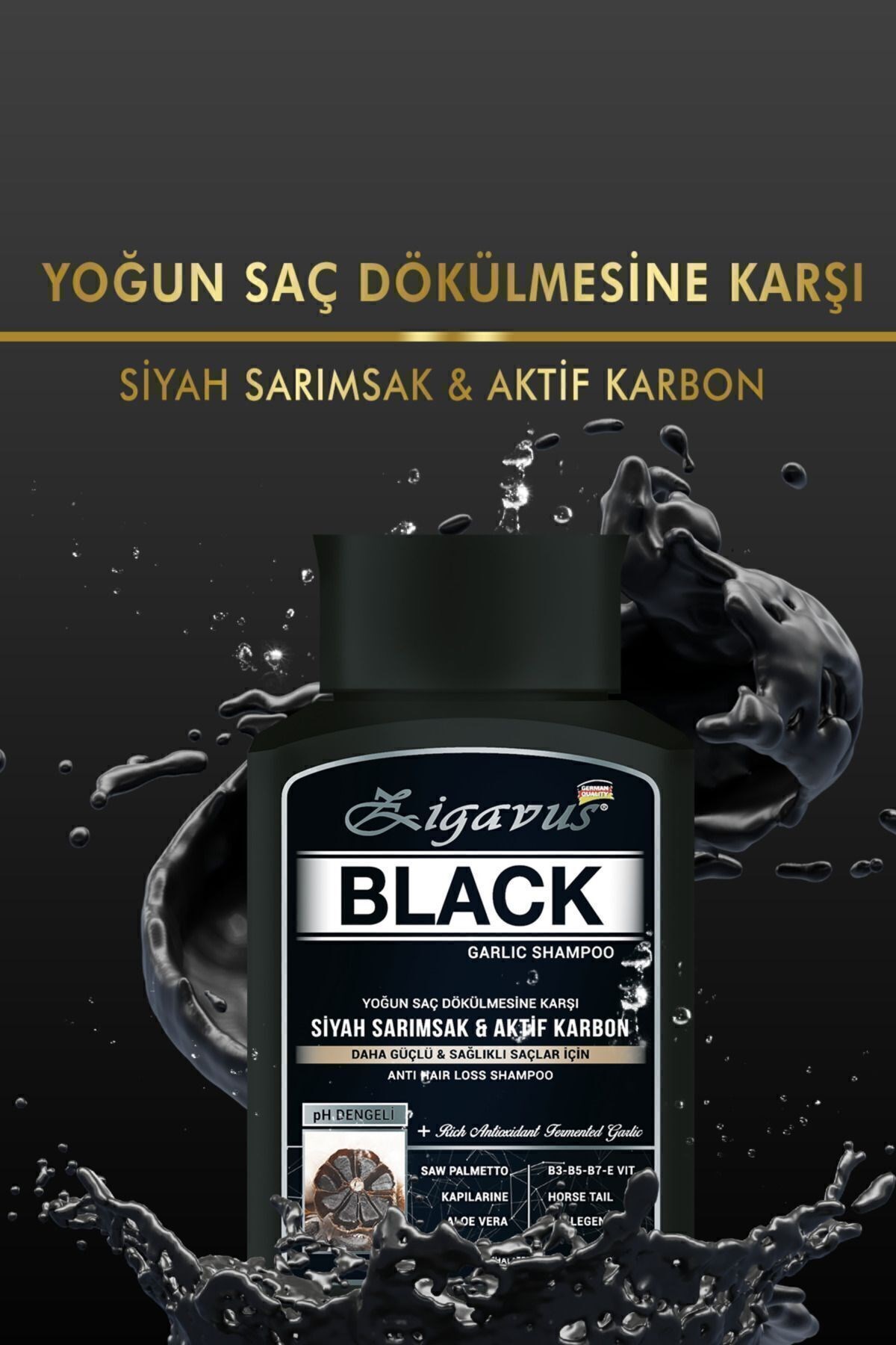 Zigavus Black Siyah Sarımsaklı Şampuan 300 ml - 3 Al 2 Öde