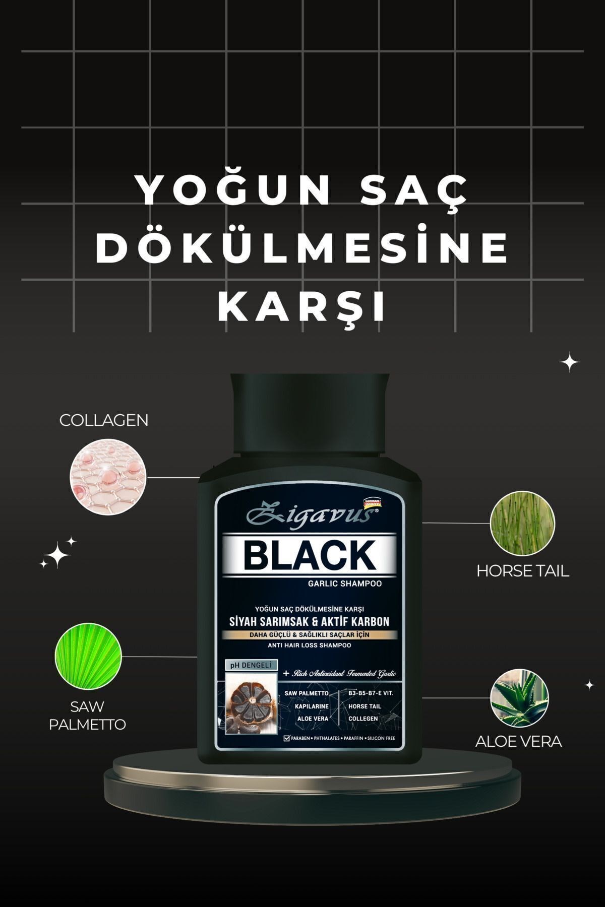 Zigavus Black Siyah Sarımsaklı Şampuan 300 ml - 3 Al 2 Öde