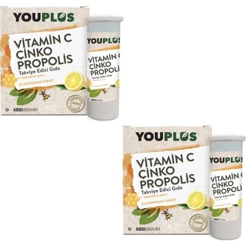 Youplus Vitamin C Çinko Propolis 20 Efervesan Tablet